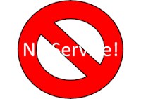 No Service, Circle with a diagonal line representing "NO" 1583